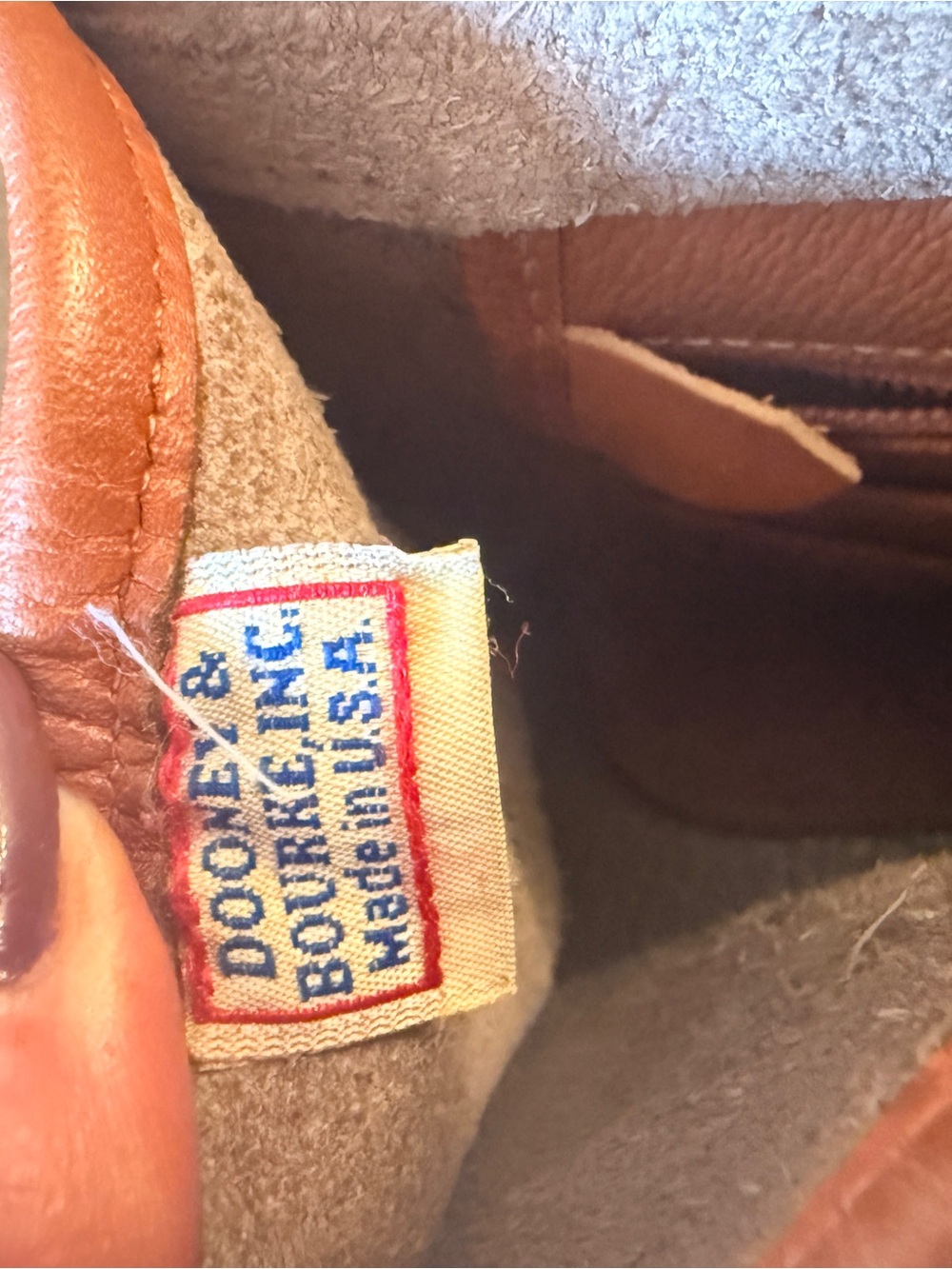 Dooney & Bourke Taupe Pebbled Leather Crossbody with Tan Trim - Picture 10 of 11